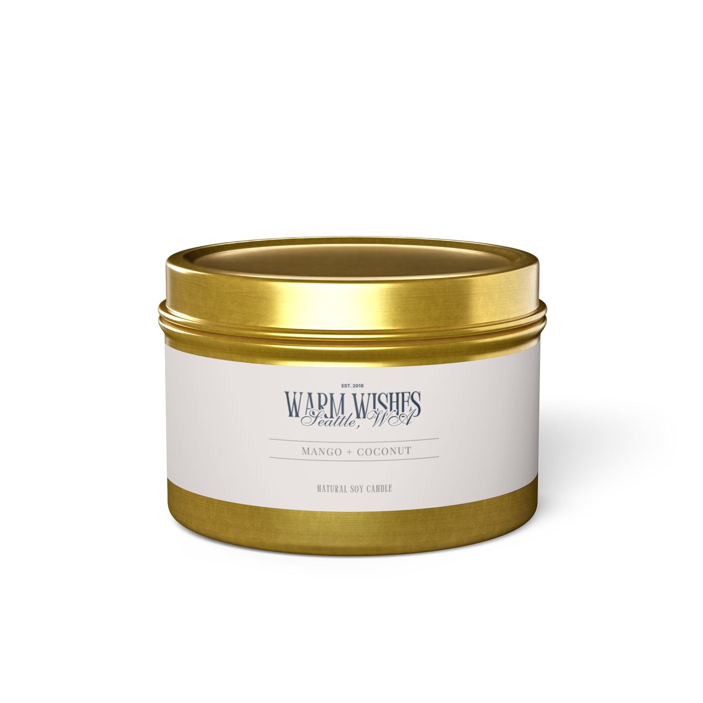 Mango & Coconut Scented Tin Candle (4oz, 8oz)