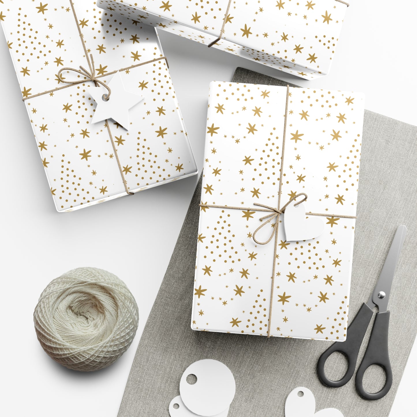 Gold Star Christmas Gift Wrap