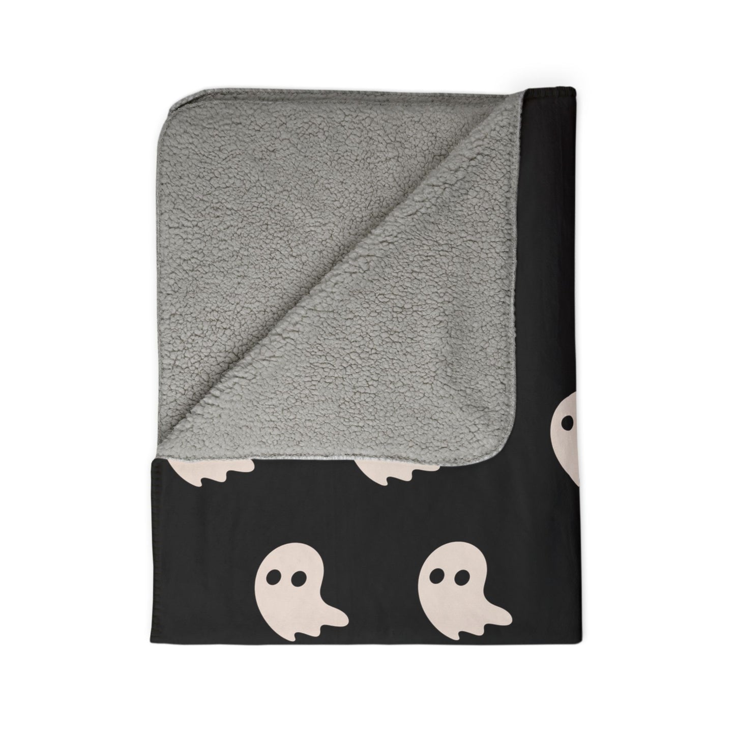 BOO Ghost Fleece Sherpa Blanket